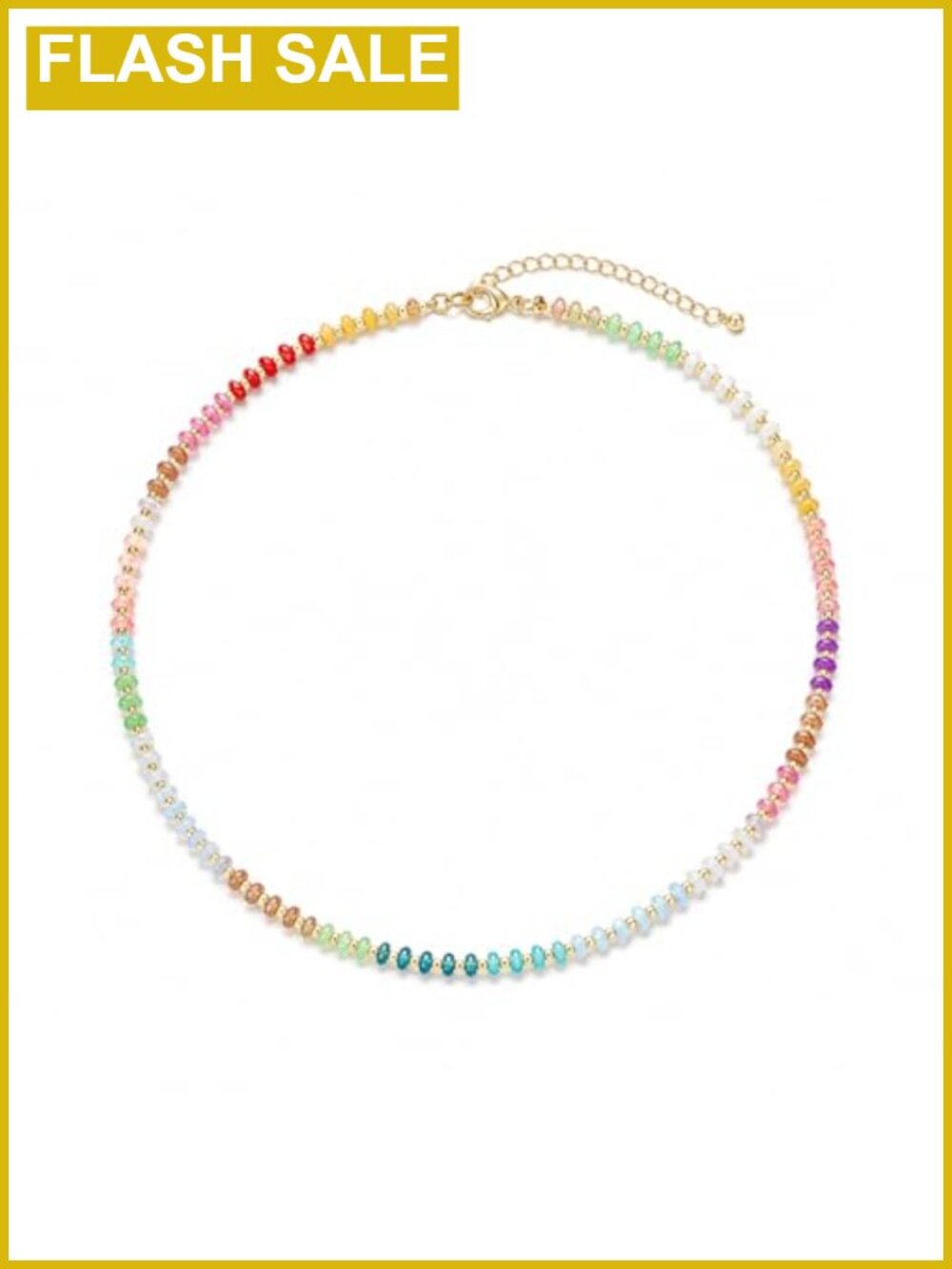 Gemstone Beaded Necklace Gold Spacer Lobster Clasp Adjustable Layering Boho